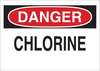 Brady B-555 Aluminum Rectangle White Chemical, Biohazard, Hazardous & Flammable Material Sign - 14 in Width x 10 in Height - TEXT: DANGER CHLORINE - 40878 - 754476-40878 - R. S. Hughes Company, Inc.