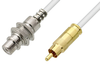 75 Ohm RCA Male to 75 Ohm RCA Female Bulkhead Cable 60 Inch Length Using 75 Ohm PE-B159-WH White Coax - PE38135/WH-60 - Pasternack