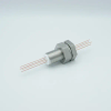 Power Feedthrough, 1000 Volts, 25 Amps, 4 Pins, 0.050″ Copper Conductors, 1.0″ Baseplate Bolt - A0504-1-BP - MPF Products, INC.