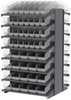 Akro-Mils 1800 lb Clear Gray Powder Coated Steel 16 ga Double Sided Fixed Rack - 36 3/4 in Overall Length - 104 Bins - Bins Included - APRD18AST00SC -- APRD18AST00SC - Image