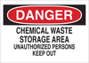 Brady B-401 Polystyrene Rectangle White Chemical, Biohazard, Hazardous & Flammable Material Sign - 14 in Width x 10 in Height - 22080 - 754476-22080 - R. S. Hughes Company, Inc.