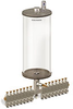 Levelux Clear View Multiple Feed Manual Lubricator, 1 gal Acrylic Reservoir, 16 Feeds, 1/8