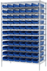Akro-Mils 2000 lb Adjustable Blue Chrome Steel Open Adjustable Fixed Shelving System - 66 Bins - 2000 lb Total Capacity - AWS244830164 BLUE -- AWS244830164 BLUE - Image