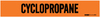 Brady B-946 Black on Orange Vinyl Self-Adhesive Pipe Marker - 2 in Character Height - Printed Msg = CYCLOPROPANE - 90308 - 754473-90308 - R. S. Hughes Company, Inc.