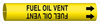 Brady B-915 Black on Yellow Plastic Strap-On Pipe Marker - 2 1/2 in Character Height - Printed Msg = FUEL OIL VENT with Right Arrow - 4066-G - 754476-40474 - R. S. Hughes Company, Inc.