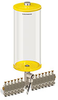 Yellow Color Key, Clear View Multiple Feed Electro Lubricator, 1 gal Acrylic Reservoir, 13 Feeds, 1/8