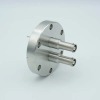 SHV-10 Coaxial Feedthrough, 2 Pins, Grounded Shield, Exposed Insulator, 2.75″ Conflat Flange - A1601-3-CF - MPF Products, INC.
