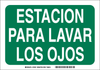 Brady B-302 Polyester Rectangle Green Eyewash & Shower Sign - 10 in Width x 7 in Height - Language Spanish - TEXT: ESTACION PARA LAVAR LOS OJOS - 37667 - 754473-37667 - R. S. Hughes Company, Inc.