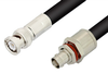 BNC Male to BNC Female Bulkhead Cable 12 Inch Length Using RG214 Coax - PE3427-12 - Pasternack