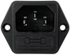 IEC 60320 C14 Screw Mount AC Power Inlet \nwith Fuseholder (Dual Active), 0.187