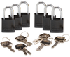 Brady Compact Aluminum Padlock Black Keyed Alike 6 Pack - 133293 - Brady Corporation
