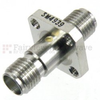 SMA Female (Jack) to SMA Female (Jack) 4 Hole Flange Adapter, Passivated Stainless Steel Body, 1.25 VSWR - SM4939 - Fairview Microwave Inc.