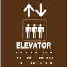 Brady B-81 Plastic Square Brown Access Sign - 8 in Width x 8 in Height - Non-Glare - TEXT: ELEVATOR - 70135 - 754476-70135 - R. S. Hughes Company, Inc.