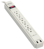 Protect It! 6-Outlet Surge Protector, 6-ft. Cord, 990 Joules, 2 x USB Charging ports (2.1A), Gray Housing - TLP606USB - Tripp Lite by Eaton