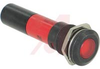 Indicator,Pnl-Mnt;LED;Red;600mcd;16mm;130VAC/VDC;QC/Solder Tab;6mA;Black - 70011764 - Allied Electronics, Inc.