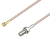Snap-On MMBX Plug Right Angle to Reverse Polarity SMA Female Bulkhead Cable 12 Inch Length Using RG316-DS Coax - PE3C4055-12 - Pasternack