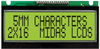 Lcd, 2X16, Stn, Yellow/green B/l, 5Mm; Character Count X Line Midas - 77T3093 - Newark, An Avnet Company