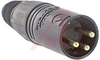 X-SERIES 3 PIN MALE XLR CABLE CONNECTORBLK/GOLD - 70088518 - Allied Electronics, Inc.