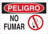 Brady B-555 Aluminum Rectangle White Smoking Not Permitted Sign - 14 in Width x 10 in Height - Language Spanish - TEXT: PELIGRO NO FUMAR - 38514 - 754476-38514 - R. S. Hughes Company, Inc.