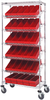 Cart W/euro Drawer, 7Shelves, 30Bin, Red; No. Of Bins Quantum Storage - 44AC5757 - Newark, An Avnet Company