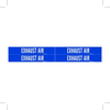 Brady B-946 White on Blue Vinyl Self-Adhesive Pipe Marker - 1 1/8 in Height - 3/4 in Character Height - 7 in Length - Printed Msg = EXHAUST AIR - 7101-4 - 754476-81449 - R. S. Hughes Company, Inc.