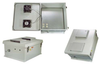 18x16x08 Fiberglass Polyester FRP Weatherproof Outdoor IP24 NEMA 3R Enclosure, 120 VAC MNT PLT, MECH Thermostat Heat & 85F Turn on Fan Gray - TEF181608-1HF-1 - Transtector Systems, Inc.