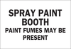 Brady B-555 Aluminum Rectangle White Chemical, Biohazard, Hazardous & Flammable Material Sign - 14 in Width x 10 in Height - TEXT: SPRAY PAINT BOOTH PAINT FUMES MAY BE PRESENT - 43502 -- 754476-43502