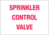 Brady B-555 Aluminum Rectangle White Fire Sprinkler & Extinguishing System Sign - 14 in Width x 10 in Height - TEXT: SPRINKLER CONTROL VALVE - 51548 -- 754476-51548