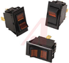 Switch, Rocker, Solder TerminalS, ON-NONE-OFF, SPST, BLK W/ RED LIGHT, 125V NEON -- 70131603