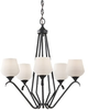 Light Single Tier Chandelier - F2659/5BK - Murray Feiss Lighting