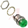 Indicator; Green; 700; 1 in.; 125 VAC; 9.5 mA; Panel; Nickel Plated Brass - 70082230 - Allied Electronics, Inc.