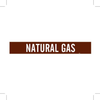 Brady B-946 White on Brown Vinyl Self-Adhesive Pipe Marker - 2 1/4 in Height - 2 in Character Height - 14 in Length - Printed Msg = NATURAL GAS - 7395-1 - 754473-67710 - R. S. Hughes Company, Inc.