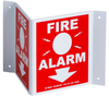 Brady B-493 High Impact Polystyrene Rectangle Red Fire Alarm Sign - 10 in Width x 5.5 in Height - TEXT: FIRE ALARM - 45365 - 754476-45365 - R. S. Hughes Company, Inc.