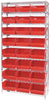 Open Wire Shelving, 9Shelves, 24Bin, Red; Shelving Unit Type Quantum Storage - 44AC8584 - Newark, An Avnet Company