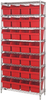 Open Wire Shelving, 8Shelves, 28Bin, Red; Shelving Unit Type Quantum Storage - 44AC8539 - Newark, An Avnet Company