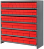 Closed Shelving, 7Shelves, 45Bins, Red; Shelving Unit Type Quantum Storage - 44AC4618 - Newark, An Avnet Company