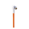 M8 F&B (Wash-Down) Sensor/Actuator Single-Ended Cordset: Male, angled, 4-pin, A-coded, white body, 30 V AC/DC, 4 A; TPE orange cable, 4-wires, 0.25 mm² - WRSMWV 4-521 - Belden Inc.