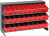 Sloped Bench Rack, 3Shelves, 27Bins, Red; Shelving Unit Type Quantum Storage - 44AC6463 - Newark, An Avnet Company