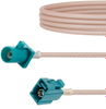 Water Blue FAKRA Plug to FAKRA Jack Cable 60 Inch Length Using RG316 Coax - FMCA1356Z-60 - Fairview Microwave Inc.