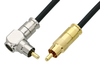 75 Ohm RCA Male to 75 Ohm RCA Male Right Angle Cable 48 Inch Length Using 75 Ohm PE-B159-BK Black Coax - PE38134/BK-48 - Pasternack