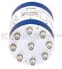 SP8T Latching DC to 18 GHz Terminated Electro-Mechanical Relay Switch, Self Cut Off, Auto Reset, Indicators, Diodes, up to 240W, 28V, SMA -- SEMS-4079-SP8T-SMA - Image