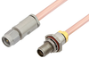 3.5mm Male to 3.5mm Female Bulkhead Cable 18 Inch Length Using RG402 Coax, RoHS - PE34586LF-18 - Pasternack