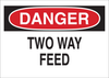 Brady B-555 Aluminum Rectangle White Stop Signs, Traffic Control Signs & Banners Sign - 10 in Width x 7 in Height - TEXT: TWO WAY FEED - 42566 - 754476-42566 - R. S. Hughes Company, Inc.