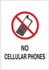 Brady B-401 High Impact Polystyrene Rectangle White Electronics Sign - 14 in Width x 10 in Height - TEXT: NO CELLULAR PHONES - 95410 - 754476-95410 - R. S. Hughes Company, Inc.