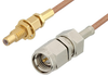 SMA Male to SSMC Jack Bulkhead Cable 6 Inch Length Using RG178 Coax - PE3C4392-6 - Pasternack