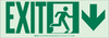 Brady Bradyglo B-552 Aluminum Rectangle Exit Sign - 14 in Width x 5 in Height - Glow in the Dark - TEXT: EXIT - 81792 - 754473-81792 - R. S. Hughes Company, Inc.