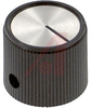 Knob; ABS; Round with Indicator; Black;1/4 in.; 0.700 in.; Gloss - 70206979 - Allied Electronics, Inc.