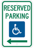 LEGEND: Reserved Parking Handicap (w/ Left Arrow) - 113312 - Brady Corporation