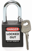 Brady Black Nylon Steel 6-pin Keyed & Safety Padlock 99580 - 1 1/2 in Width - 1 3/4 in Height - 1/4 in Shackle Diameter - 1 Key(s) Included - 754476-99580 -- 754476-99580 - Image