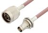 N Male to BNC Female Bulkhead Cable 36 Inch Length Using RG400 Coax - PE34882-36 - Pasternack